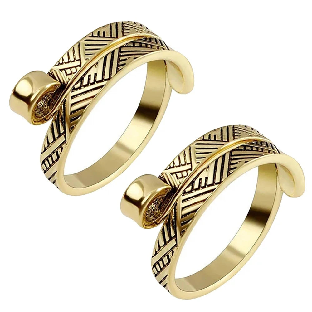 StitchEase 2 Piece Silver Patterned Band Ring Set by threadsoflilea